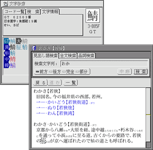 追込項目(子項目)へのリンクと正確な字形の再現