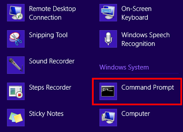 Click Command Prompt.