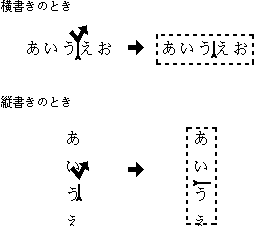 文字枠が編集状態