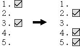 マークの状態を反転