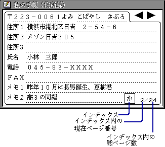 住所録のウィンドウ