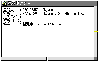 宛先(To, Cc, Bcc)、件名の設定