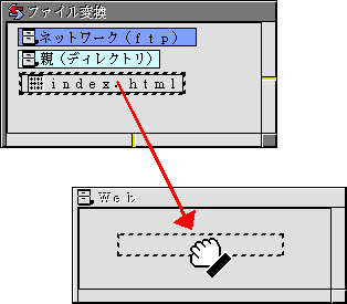 超漢字Vのウィンドウへドラッグ