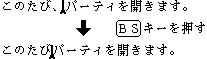 カーソルの前の1文字を削除