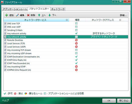 「Any network activity」、[編集] をクリック